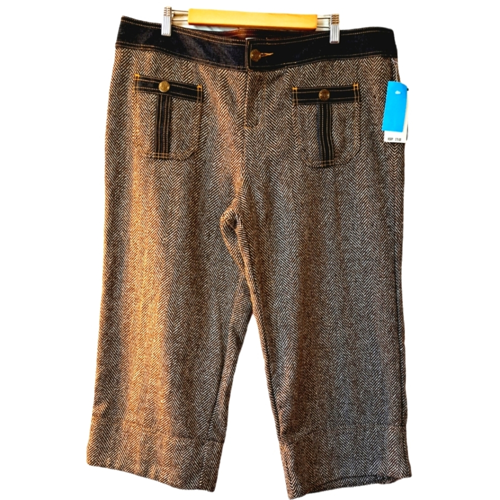 Baby Phat Jean Co Brown Tweed Cropped Pants- NWT